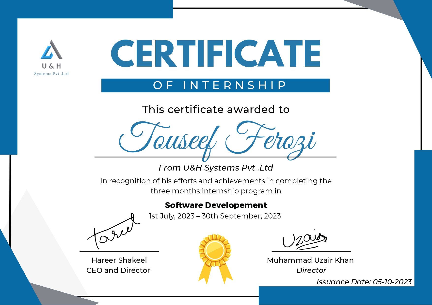Software Development certificate